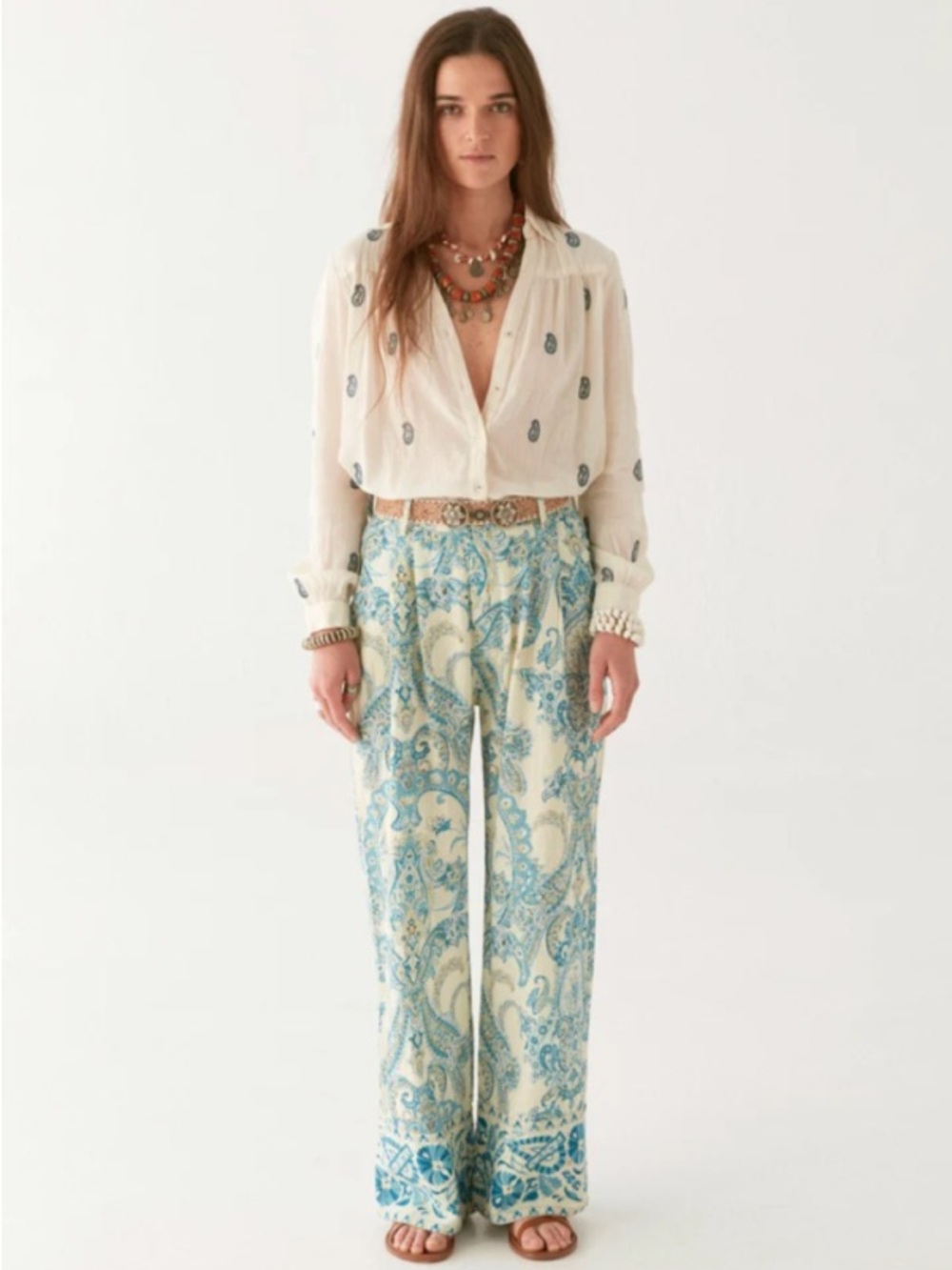 Maison Hotel Dylan Paisley Blouse  Cashemira Ivory XL